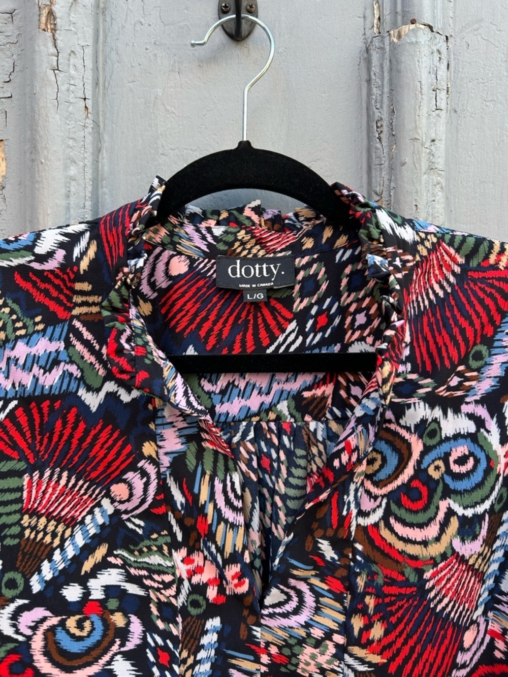 Dotty Patterned Blouse, Large - Picture 4 of 7